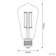 Ampoule Dorée LED Carbon Line avec filament en spirale Edison ST64 4W 250Lm E27 1800K Dimmable