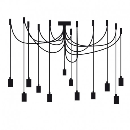 Suspensions Multiple Octopus 11 lampes E27 - câble silicone ULTRA souple