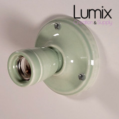 Lampe applique porcelaine de couleur Vert d'Eau Pastel - Douille E27