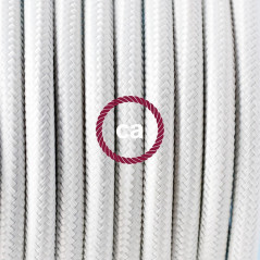 Câble textile blanc pour lampe baladeuse
