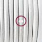 Lampe baladeuse câble textile BLANC, douille E27 bakélite noire avec interrupteur intégré