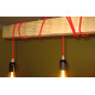 Poutre lumineuse bois de frêne massif 4 lampes douilles bakélite noires 220V - environ 100 cm de long Poutre lumineuse bois de frêne massif 4 lampes douilles bakélite noires 220V - environ 100 cm de long