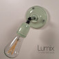 Lampe applique murale orientable en porcelaine vert pastel et métal chromé