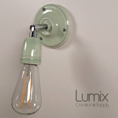Lampe applique murale orientable porcelaine vert pastel
