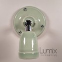 Adjustable wall lamp in green pastel porcelain and chromed metal