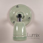 Lampe applique murale orientable en porcelaine vert pastel et métal chromé