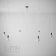 Pendant light multiple OCTOPUS 6 - Câble textile ULTRA-souple en Silicone recouvert d'un textile