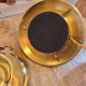 Pair of lamps to place from the 1960s-1970s brass base and glass globe