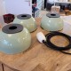 Enamelled mushroom lampshade pendant light 1960 -