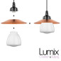 Suspension abat-jour cuivre véritable 350 mm et verrine au choix Suspension abat-jour cuivre véritable 350 mm et verrine au choix