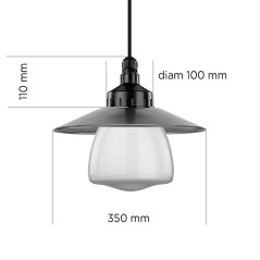 Suspension intérieur cuivre 350 mm et verrine au choix
