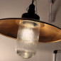 Suspension abat-jour cuivre véritable 350 mm et verrine au choix Suspension abat-jour cuivre véritable 350 mm et verrine au choix