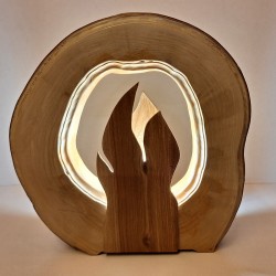 Lampe à poser en bois massif design et lumineuse série 2024-02 numérotée de 1 à 7