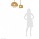 Kaki dome pendant lamp in polyester thread - 2 diameters to choose from