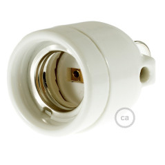 Douille vintage 2 entrées en porcelaine blanche
