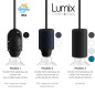Lampe à suspendre pour l'extérieur - douille et porte-douille IP65 - câble textile IP65