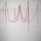 Suspension multiple OCTOPUS 7 Métal - câble textile extra-souple ROUGE
