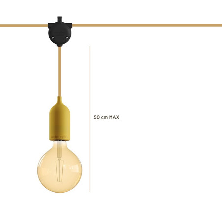 Suspension multiple extérieure Creation sur-mesure IP65 - 3 lampes - 5 m de câble souple Jute rond