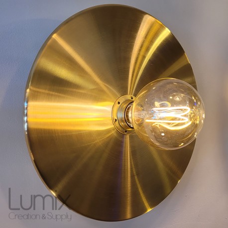 HELIOS real brass disc wall or ceiling light 320 mm in diameter