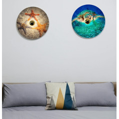 Applique disque Helios Etoile de mer - Disque 40 cm environ Aluminium imprimé
