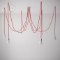 Suspension multiple OCTOPUS 7 Métal - câble textile extra-souple ROUGE