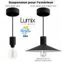 Lampe en suspension pour l'extérieur - Luminaire sur-mesure étanche IP65 - Douille à bague