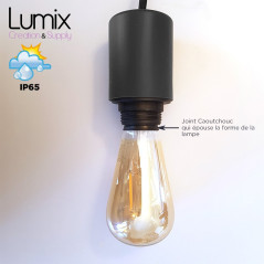 Lampe en suspension pour l'extérieur - Luminaire sur-mesure étanche IP65 - Douille à bague