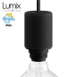 Lampe en suspension pour l'extérieur - Luminaire sur-mesure étanche IP65 - Porte-Douille silicone noire à bague Lampe en suspension pour l'extérieur - Luminaire sur-mesure étanche IP65 - Porte-Douille silicone noire à bague