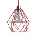 Cage métal forme diamant couleur rouge