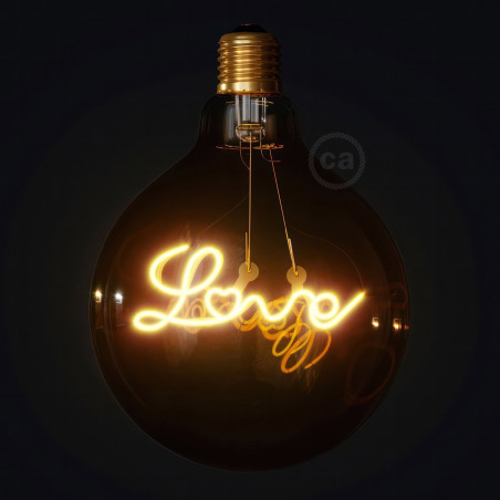 Ampoule Globe LED  dorée G125 LOVE pour suspension