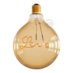 Ampoule Globe LED dorée G125 LOVE pour suspension