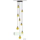 Private Suspension multiple rosace XXL 5 Lampen