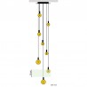 Privée-suspension multiple rosace XXL 8 lampes avec 8 Globes LED