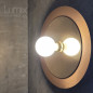 Applique murale Disques Hélios composite aluminium cuivre satiné brossé et disque miroir