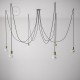 Suspension multiple OCTOPUS 7 lampes - câble textile extra-souple rouge