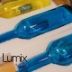 Pendant light bottle in yellow tinted glass - E14 or E27 socket of your choice