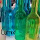 Pendant light bottle in yellow tinted glass - E14 or E27 socket of your choice