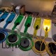 Pendant light bottle in yellow tinted glass - E14 or E27 socket of your choice