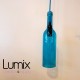 Pendant light bottle in yellow tinted glass - E14 or E27 socket of your choice