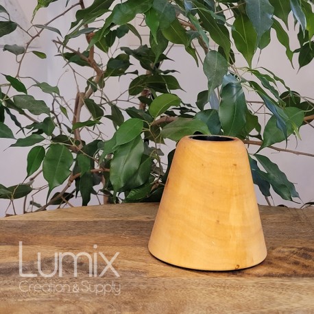 Solid wood lamp from Aulne lacquer E27 socket and natural textile linen cable