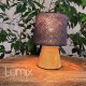 Solid wood lamp from Aulne lacquer E27 socket and natural textile linen cable