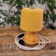 Solid wood lamp from Aulne lacquer E27 socket and natural textile linen cable