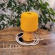 Solid wood lamp from Aulne lacquer E27 socket and natural textile linen cable