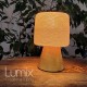 Solid wood lamp from Aulne lacquer E27 socket and natural textile linen cable