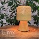 Solid wood lamp from Aulne lacquer E27 socket and natural textile linen cable