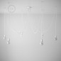 Suspension multiple OCTOPUS 7 métal - Câble textile extra-souple BLANC