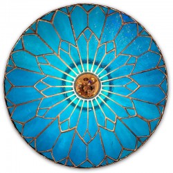 Applique Hélios BLEU 40 cm de diamètre série 3 vitrail Tiffany fait main