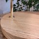 Tischleuchte aus massiver Eiche, reines Messing und geschmolzenes Glas