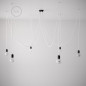Suspension multiple OCTOPUS 7 métal - Câble textile extra-souple BLANC