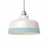 Azure blue white and bordered ceramic suspension - Handmade
